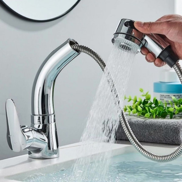 Кухненски смесител VISION WASHER с вадещ се чучур, повдигащо се тяло и аераторна глава